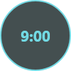 A digital clock showing 9:00.