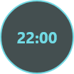 A digital clock displaying 22:00.